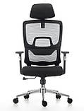 Офісне крісло із сітковою спинкою Вектор-Про Richman з підголівником чорного кольору, фото 5