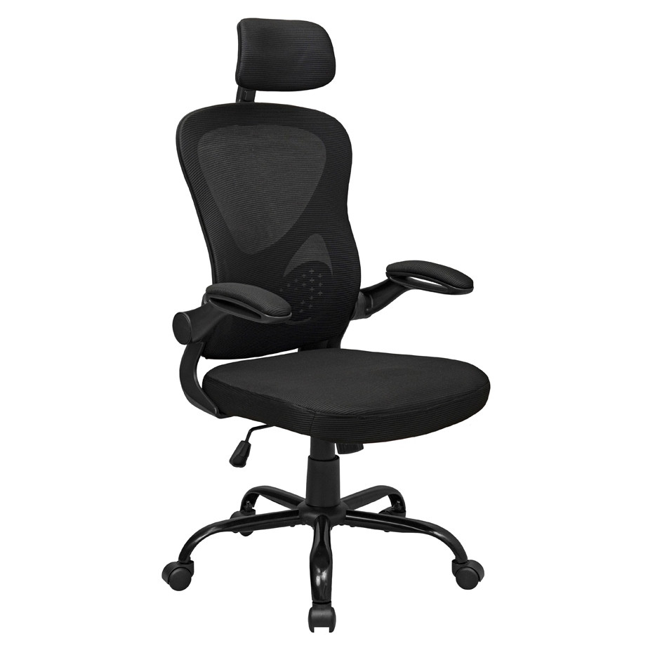 Офісне крісло Інтегро Richman чорне з регульованим підголівником і підлокітниками, фото 1