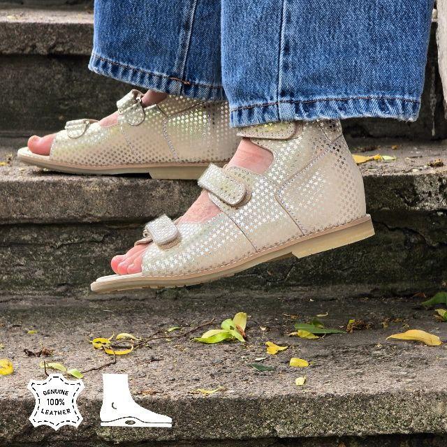 Дитячі підліткові ортопедичні сандалії на липучках з фіксуючим задником 37 розмір, фото 1