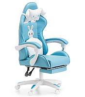 Дитяче геймерське крісло G893 з подушками та підставкою для ніг, Синє