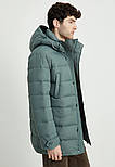 Подовжений чоловічий пуховик Finn Flare FAD21057-506 зелена XL, фото 4