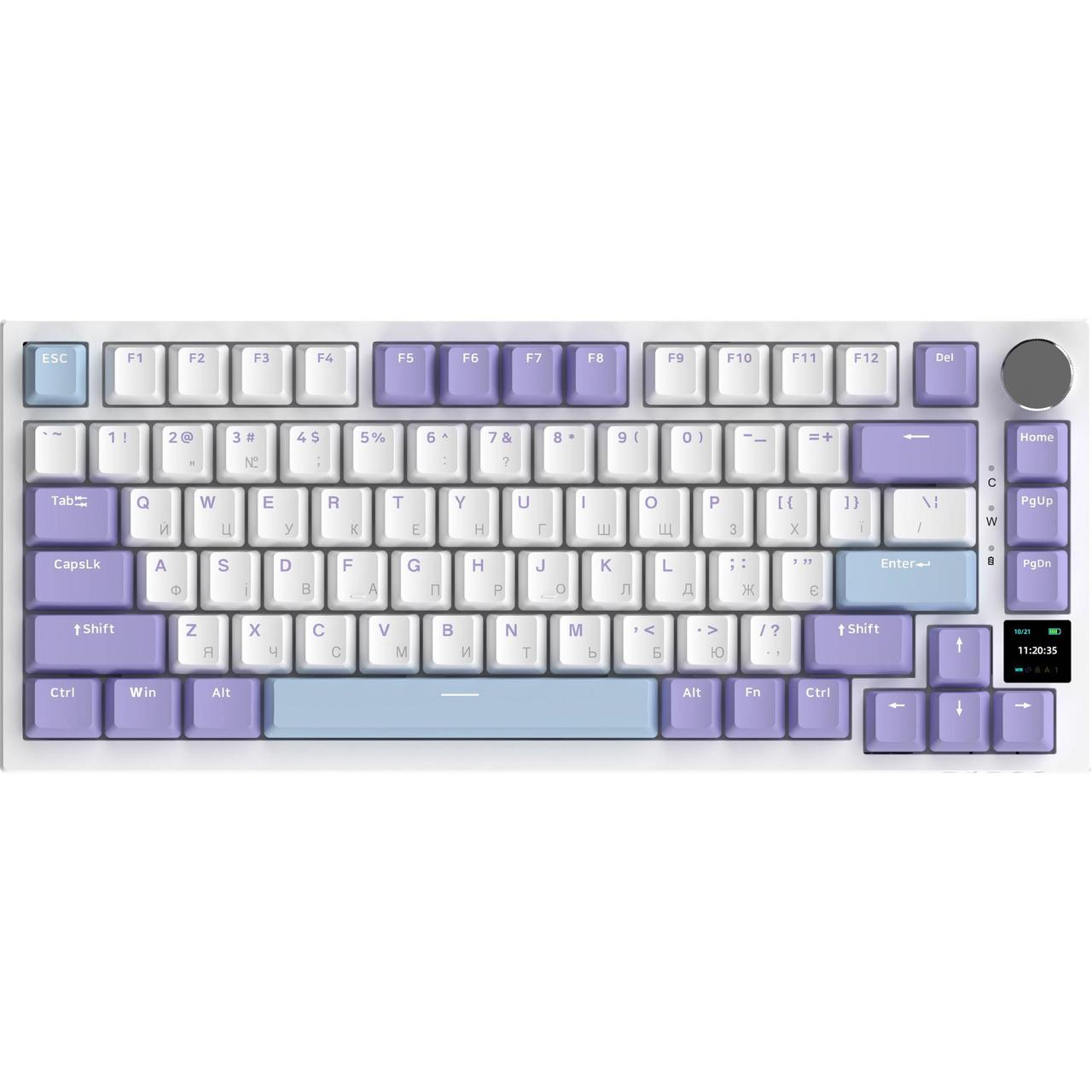 Клавіатура бездротова Ajazz AK820 Pro Gift Switch Purple — механіка, RGB, 3 режими під'єднання, фото 1
