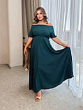 Розкішна жіноча сукня у підлогу з гумкою на талії Тканина: американський креп Розміри: 50-52, 54-56, 58-60, фото 6