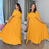 Розкішна жіноча сукня у підлогу з гумкою на талії Тканина: американський креп Розміри: 50-52, 54-56, 58-60, фото 2