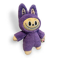 Іграшка лабубу 27 см фіолетова, усміхнена іграшка лабубу, лабубу з великими очима, іграшка тренд лабубу, мила