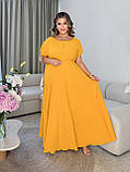 Розкішна жіноча сукня у підлогу з гумкою на талії Тканина: американський креп Розміри: 50-52, 54-56, 58-60, фото 4
