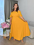 Розкішна жіноча сукня у підлогу з гумкою на талії Тканина: американський креп Розміри: 50-52, 54-56, 58-60, фото 6