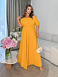 Розкішна жіноча сукня у підлогу з гумкою на талії Тканина: американський креп Розміри: 50-52, 54-56, 58-60, фото 8