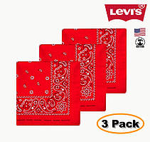 Бандани Levi's® (упаковка з 3 шт.) червоний колір / 100% бавовна / Оригінал Levi's® з США