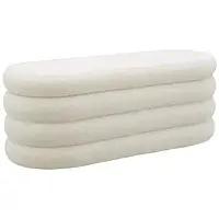 Містка м'яка банкетка з букле кремово-білого кольору Altu