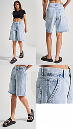 Світлі жіночі джинсові шорти-скейтери