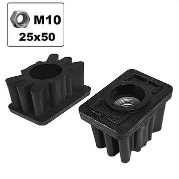20 шт Заглушка 25х50 з різьбою М10 (пластикова, для труб 1,2-1,5мм, з гайкою) Код/Артикул 9-13