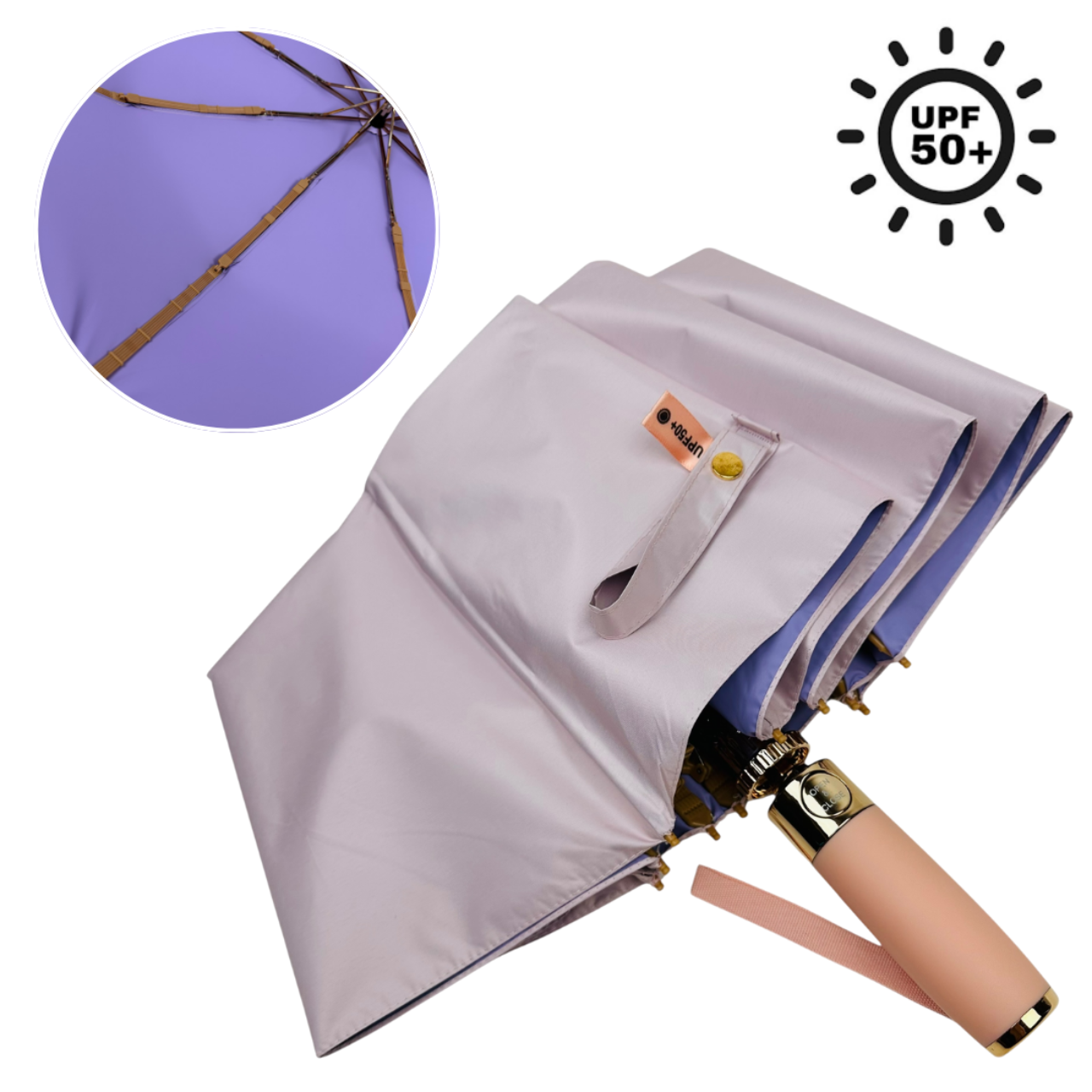 Яскрава жіноча автоматична парасолька на 10 спиць, пудрова ручка, MR 04391-1