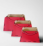 Набір з трьох придметів, стильного подарункового пакування для квітів і подарунків у формі сумочки з принтом, фото 3