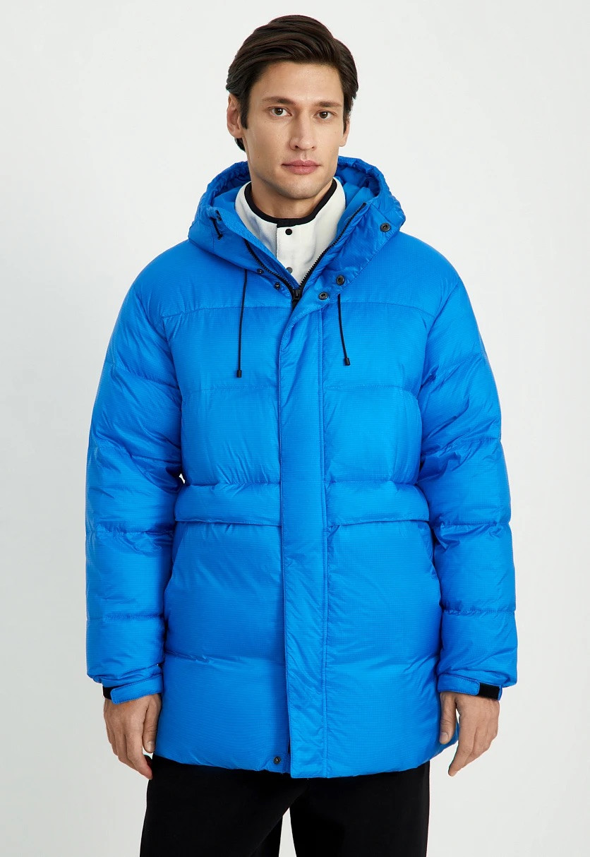 Подовжений чоловічий пуховик Finn Flare FWD21010-150 синій 2XL, фото 1
