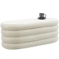 Сундук для зберігання з оксамитовим ефектом кремово-білого кольору Altu