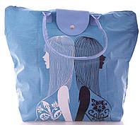 Голубая текстильная сумка пляжная Color beach bag 1