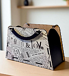 Стильне подарункове пакування для квітів і подарунків у формі сумочки з принтом, фото 6