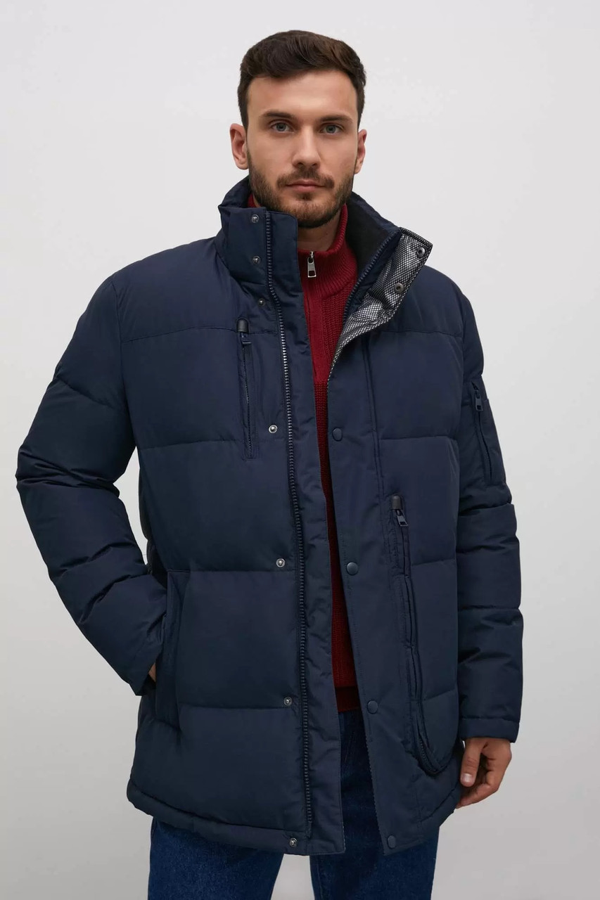 Зимовий чоловічий пуховик Finn Flare FWB26064-101 синій 3XL, фото 1