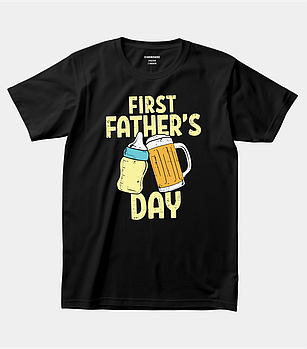 Футболка для тата з прикольним принтом "First Father's Day"