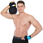 Гиря змагальна цільна чугуна пофарбована LiveUp LP8044-16 16кг чорний, фото 9