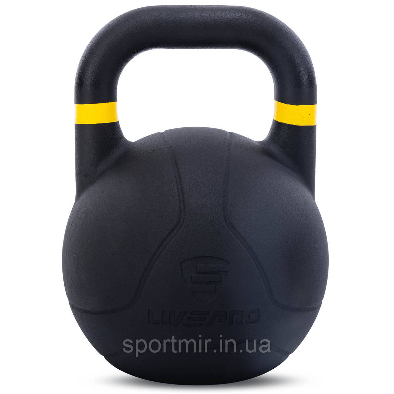 Гиря змагальна цільна чугуна пофарбована LiveUp LP8044-16 16кг чорний, фото 1