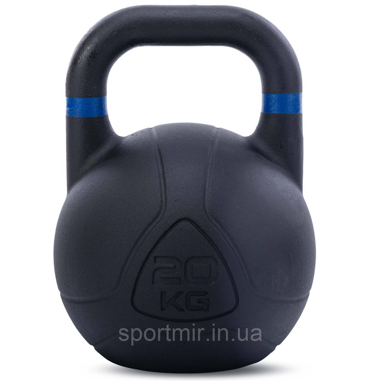 Гиря змагальна цільна чавунна пофарбована LiveUp LP8044-20 вес 20кг чорний, фото 1