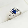 Сріблясте жіноче кільце Павук із синім кристалом розмір 18 LuxAurum133, фото 2