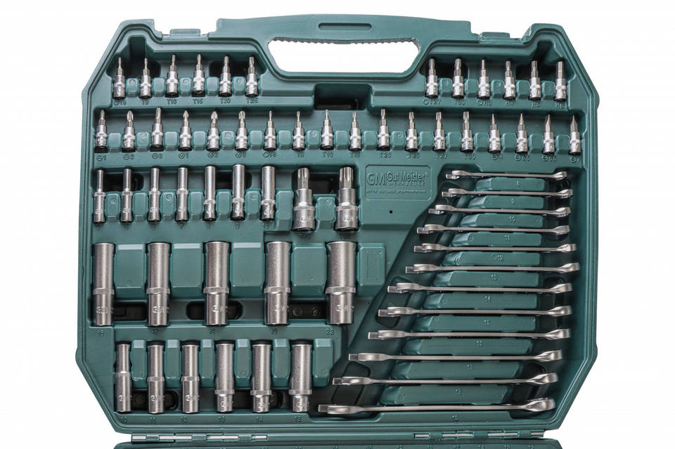 Набір інструментів GUT MECHANIC 216 шт — тріскачки, головки, біти