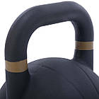 Гиря змагальна цільна чугуна пофарбована LiveUp LP8044-24 24кг чорний, фото 3