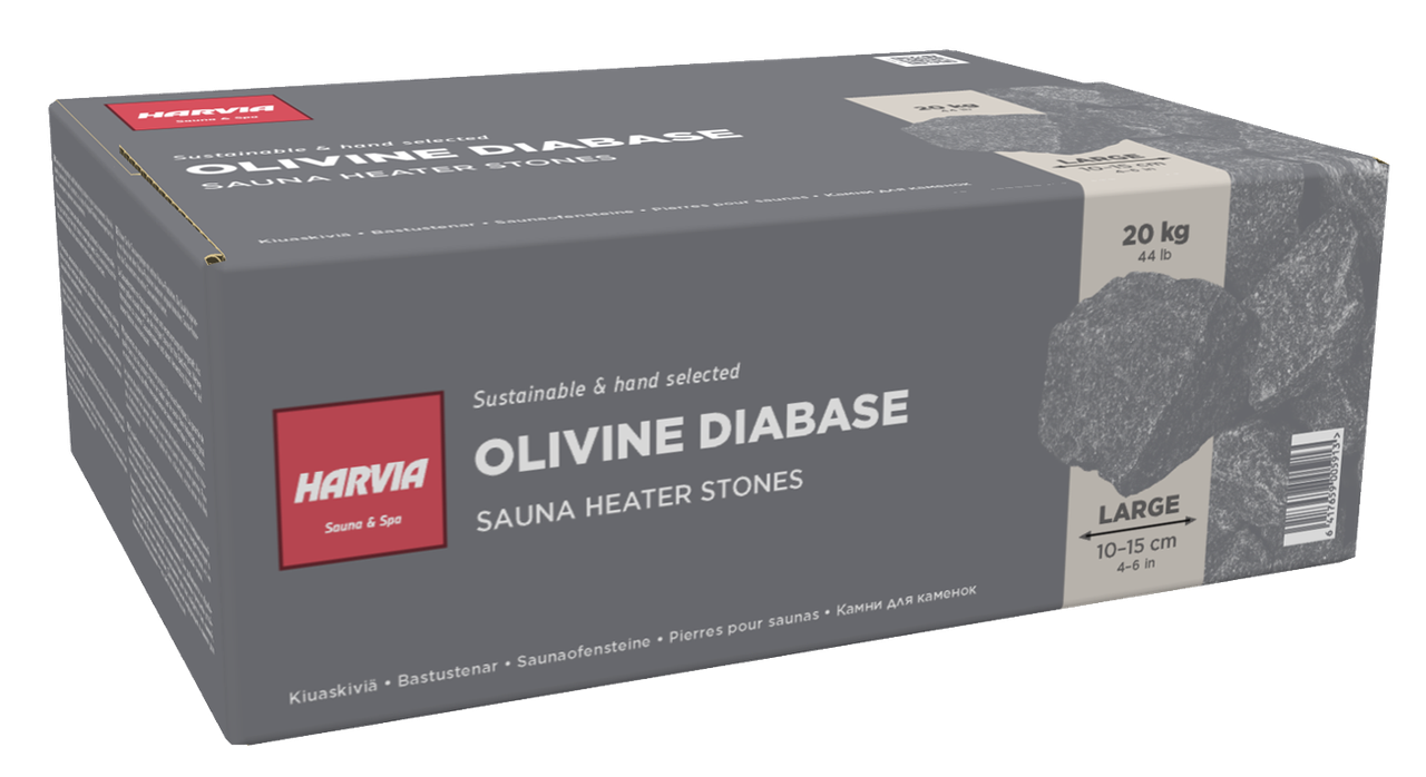 Камінь Олівіновий Діабаз колотий 20 кг Harvia (Фінляндія) фракція 10-15 см, фото 1
