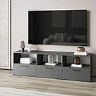 Тумба під телевізор відкрита з 3 висувними ящиками з ламінованого ДСП Довгі тумби під телевізор у вітальню, фото 5