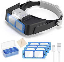 Лупа бінокулярна MG81007BC 1,5Х 2х 2,5Х 3,5Х з підсвіткою