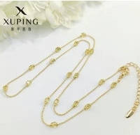 Утончённая цепочка Xuping с вставками янтарного цвета кристаллов