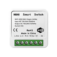Wi-Fi Mini Smart Switch Tuya, Smart Life Розумний дім Wi-Fi розумне реле 16A