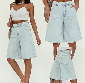 Жіночі світло- блакитні джинсові шорти бермуди