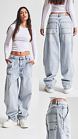 Жіночі блакитні джинси скейтери