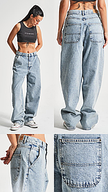 Жіночі блакитні джинси скейтри вільного крою