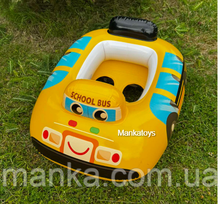 Плотик, надувний круг "Транспорт" Intex  59586 NP жовта, шкільний автобус, фото 1