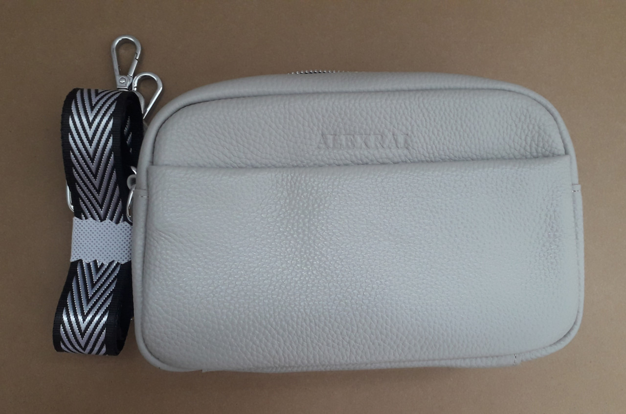 Сумка сіра клатч жіноча шкіряна маленька на плече модна на один відділ Alex Rai BM 3801-13