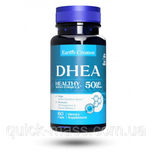 Натуральна добавка DHEA 50 mg від Earth's Creation (США), 60 капсул, фото 1