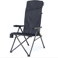 Крісло Туристичне Розкладне Uquip Justy XL Black (244053) Кемпінгове Складне Крісло для риболовлі, фото 3