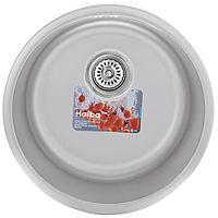 Мийка кухонна врізна з нержавіючої сталі HAIBA 440 (satin) кругла