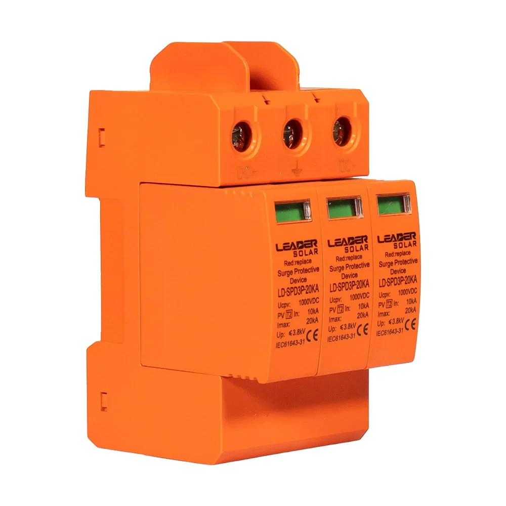 Обмежувач напруги DC 1000V Leader LD-SPD3P-20KA-1000V, фото 1