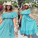 Жіноча повітряна сукня максі довжини з воланами Тканина: шифон + трикотажна підкладка Розмір: 48-54, фото 2