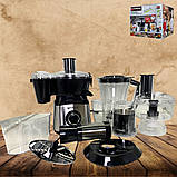 Кухонний комбайн 10в1 Hoffmans Electronics HM-1267 Соковитискач кавомолка блендер подрібнювач 1200W, фото 3