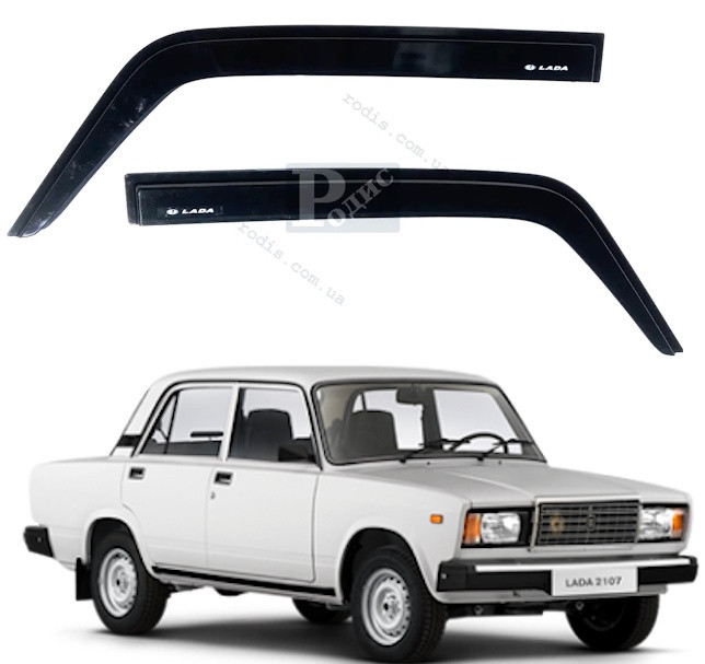 Дефлектори вікон "AV-Tuning" — вітровики ВАЗ 2101, 2102, 2103, 2104, 2105, 2106, 2107 передні (на скотчі), фото 1