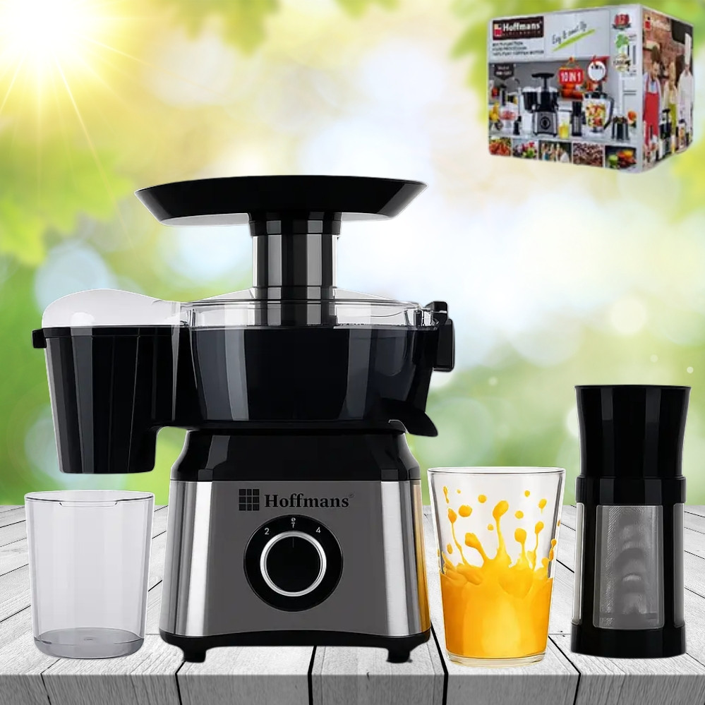 Кухонний комбайн 10в1 HM-1267 Hoffmans Electronics Соковитискач кавомолка блендер подрібнювач 1200W