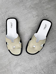 Літні шльопанці оливкові 38 шкіра