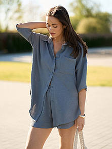 Костюм жіночий (сорочка, шорти) - Антрацит
